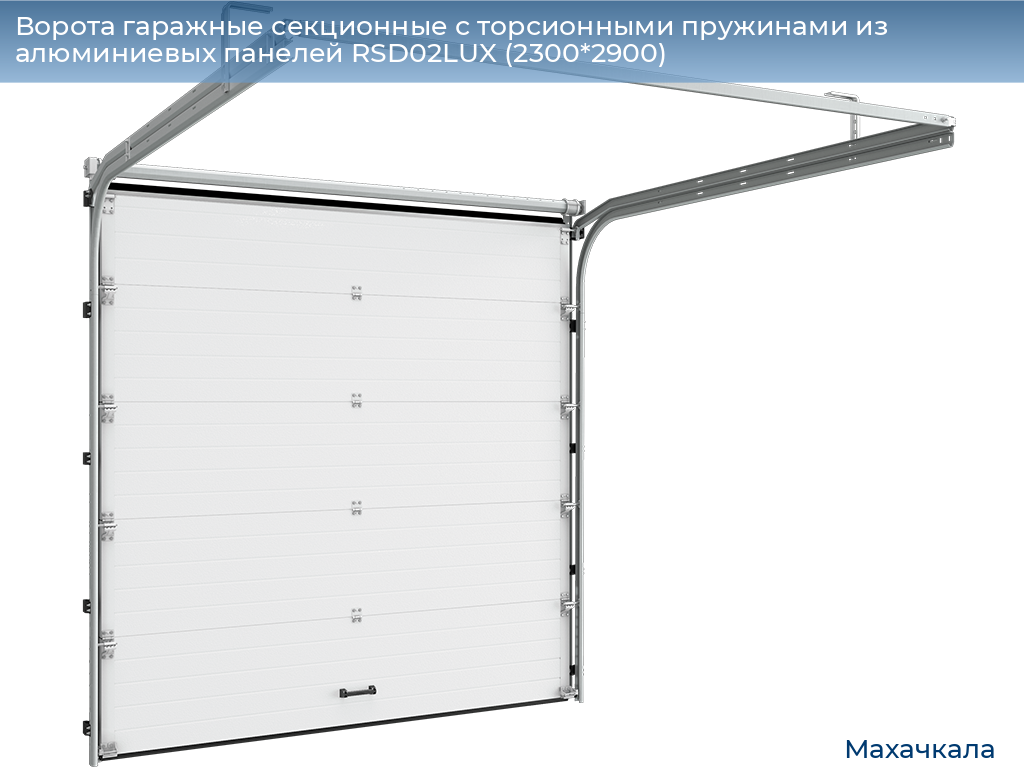 Ворота гаражные секционные с торсионными пружинами из алюминиевых панелей RSD02LUX (2300*2900), mahachkala.doorhan.ru