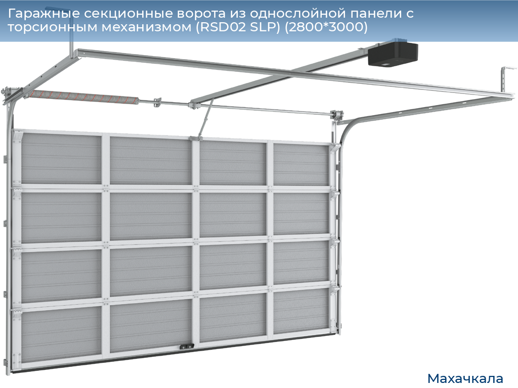 Гаражные секционные ворота из однослойной панели с торсионным механизмом (RSD02 SLP) (2800*3000), mahachkala.doorhan.ru