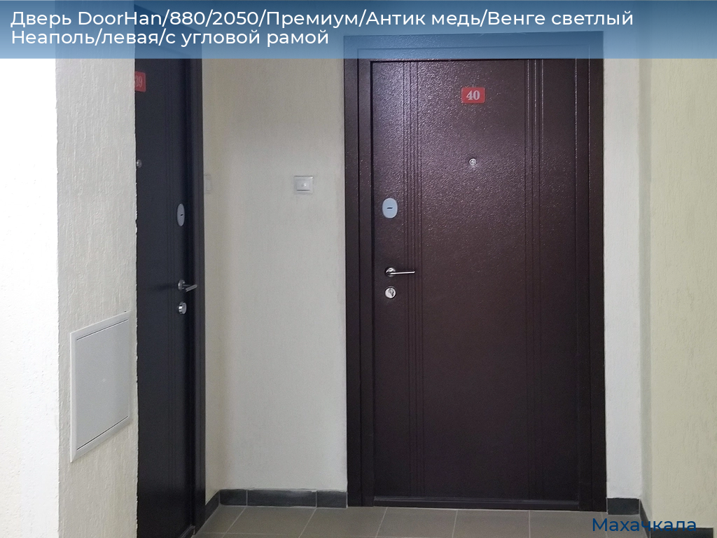 Дверь DoorHan/880/2050/Премиум/Антик медь/Венге светлый Неаполь/левая/с угловой рамой, mahachkala.doorhan.ru
